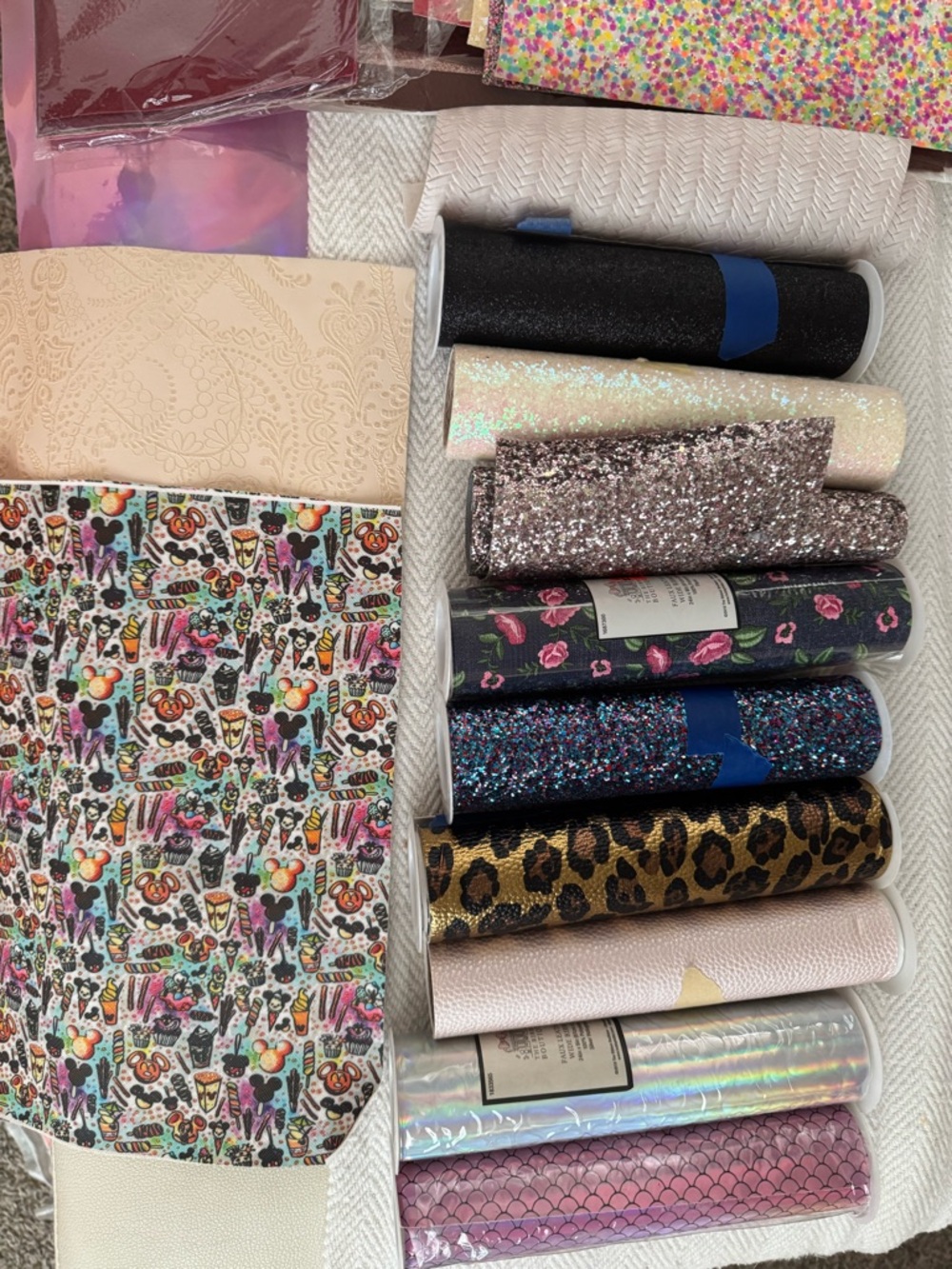 DIY Faux Leather & Glitter Craft Sheet Bundle | Bow Making Supplies Lot